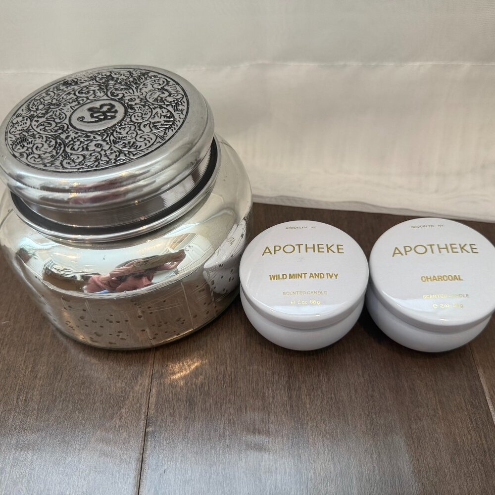 Anthropologie Capri Blue Volcano Mercury Jar Candle​ 19oz + 2 Free Mini Candles